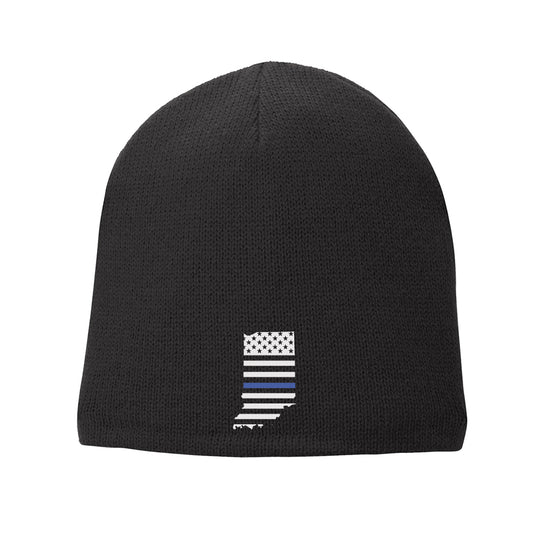 Thin Blue Line Indiana State Fleece Lined Beanie